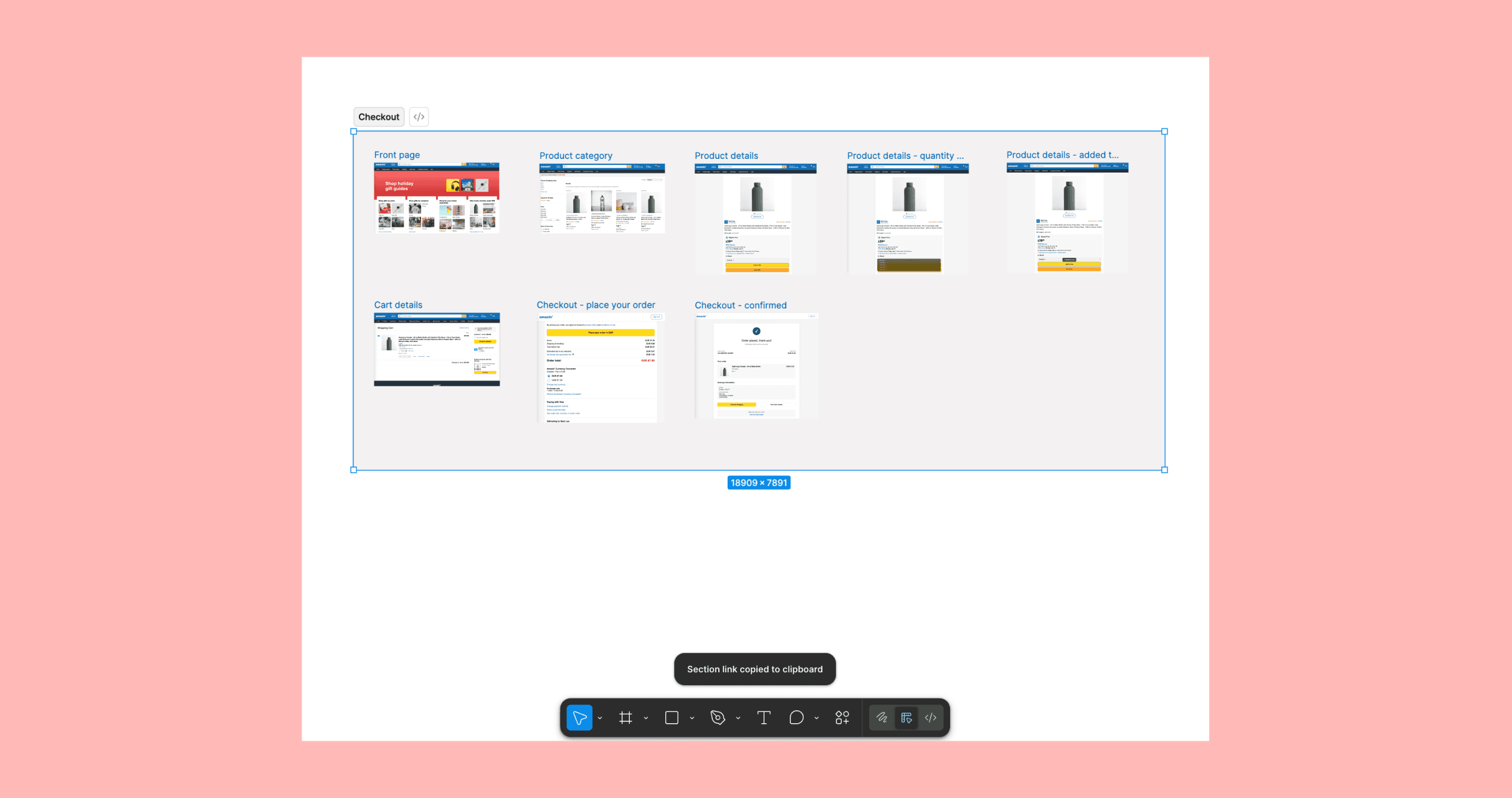 Copying a frame link in Figma